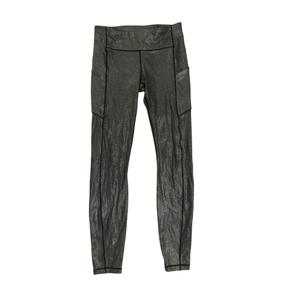 6 Lululemon Speed Up Tight Full-On Luxtreme 28" Luminosity Foil Print Silver - Picture 1 of 7